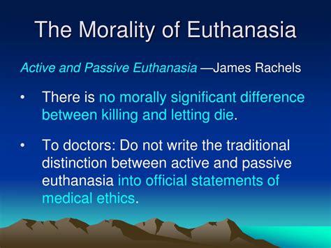 The Morality of Euthanasia: A Critical Examination