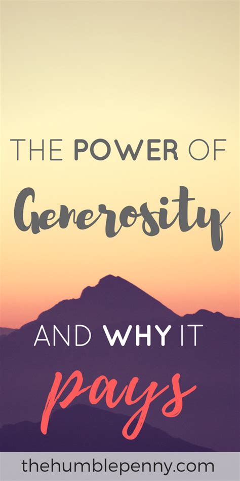 The Power of Generosity