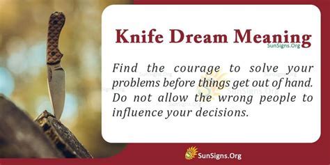 The Psychological Significance of Dreams Involving Threats with a Knife