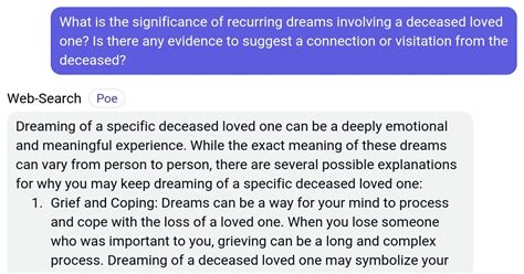 The Significance and Understanding of Dreams Involving the Descent of a Loved One