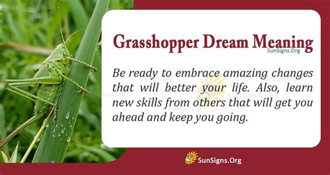 The Significance of Dreams featuring a Chestnut Grasshopper: Interpretation and Symbolism Explored