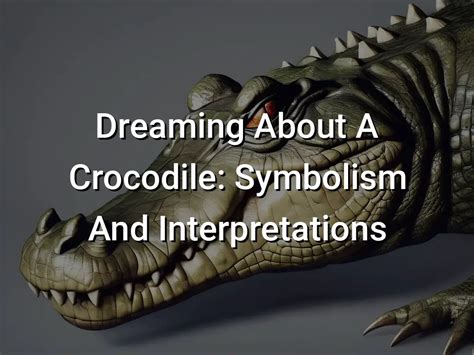 The Symbolic Significance of Dreaming about the Death Caused by a Crocodile