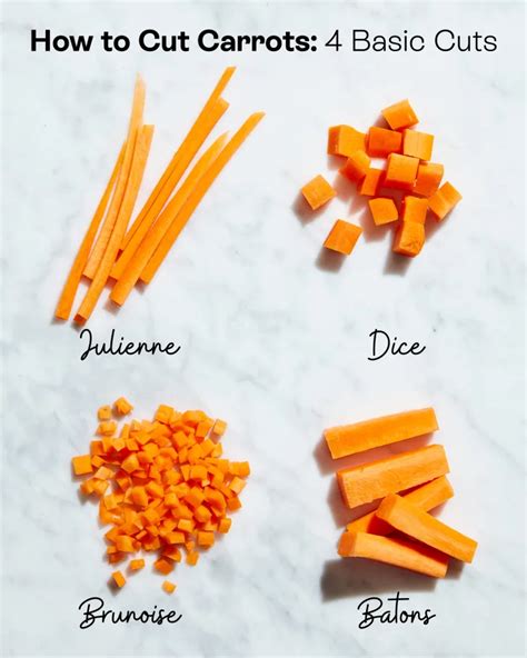 Understanding different methods of cutting for delicious carrot dishes