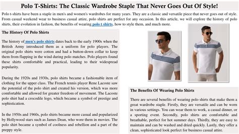 Understanding the Classic Polo Shirt: A Staple in Every Wardrobe