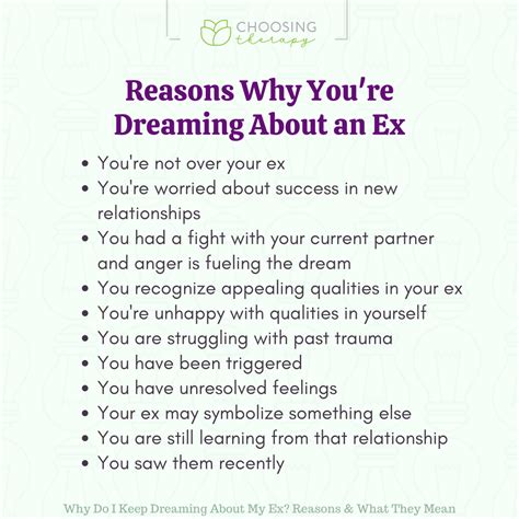 Understanding the Psychological Reasons for Dreams of Ex Attempting Reunion