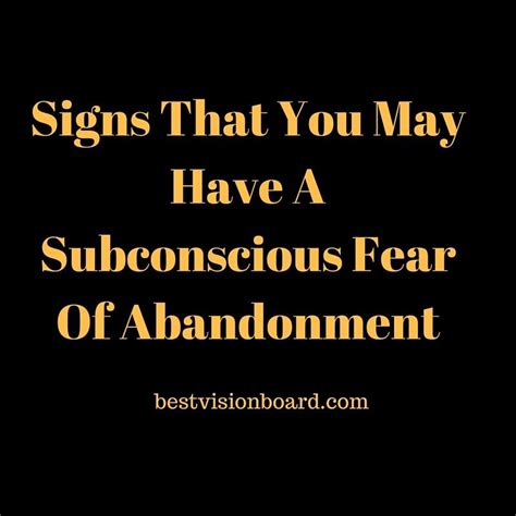 Understanding the Subconscious Fear of Abandonment