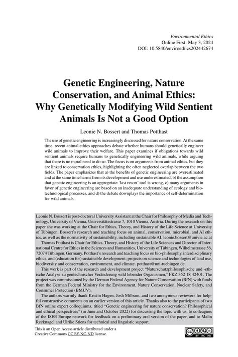 Unveiling the Enigma of Genetic Engineering in Wildlife Conservation