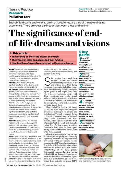 Unveiling the Hidden Significance of End-of-Life Visions through Dream Analysis Techniques