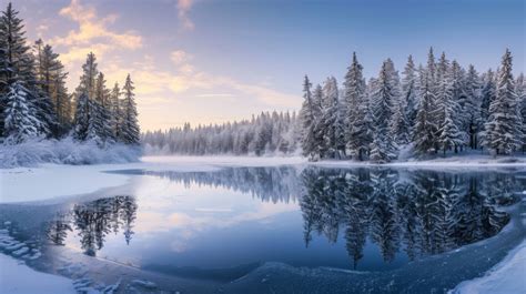 Unveiling the Magnificent Frozen Wonderland of the Tranquil Icy Lake