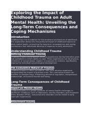 Unveiling the Origin of Childhood Trauma: Exploring the Core of the Dream