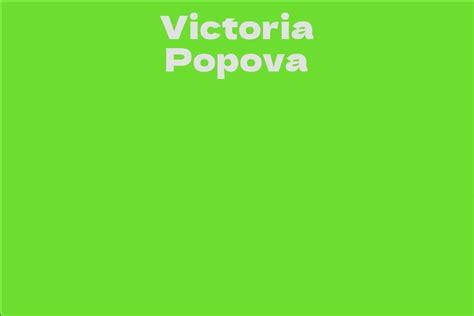 Victoria Popova: Career Highlights and Achievements